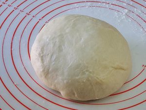 Dough shaped into round ball