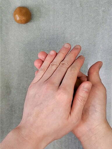 Making peanut butter cookie balls