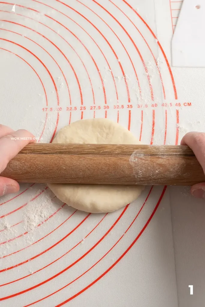 Rolling out the dough ball