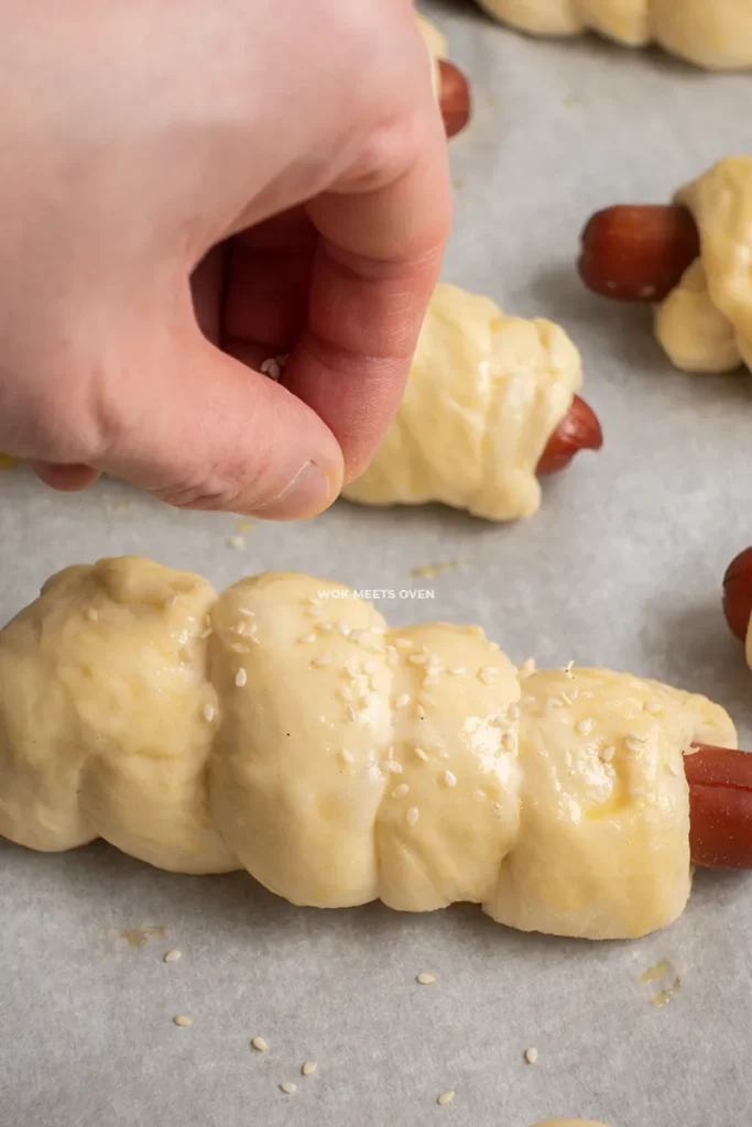 Adding in sesame seeds
