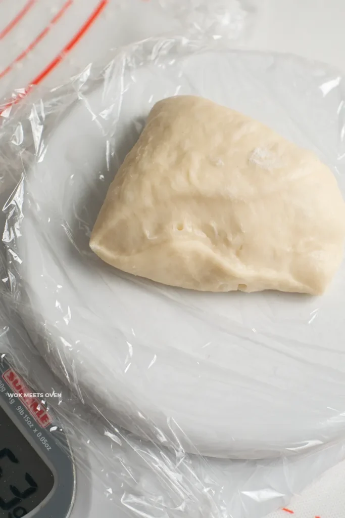 Weighing each piece of dough