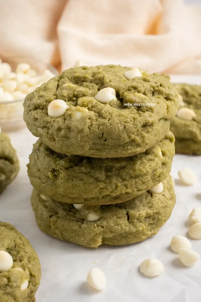 White chocolate chip matcha cookies image 1