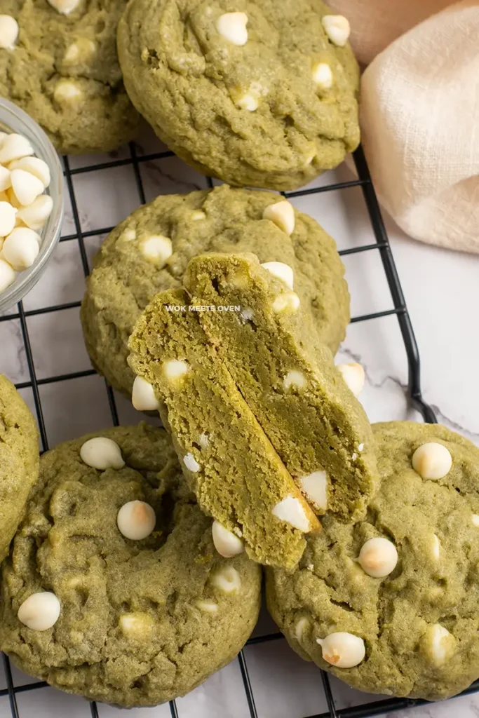 White chocolate chip matcha cookies image 2