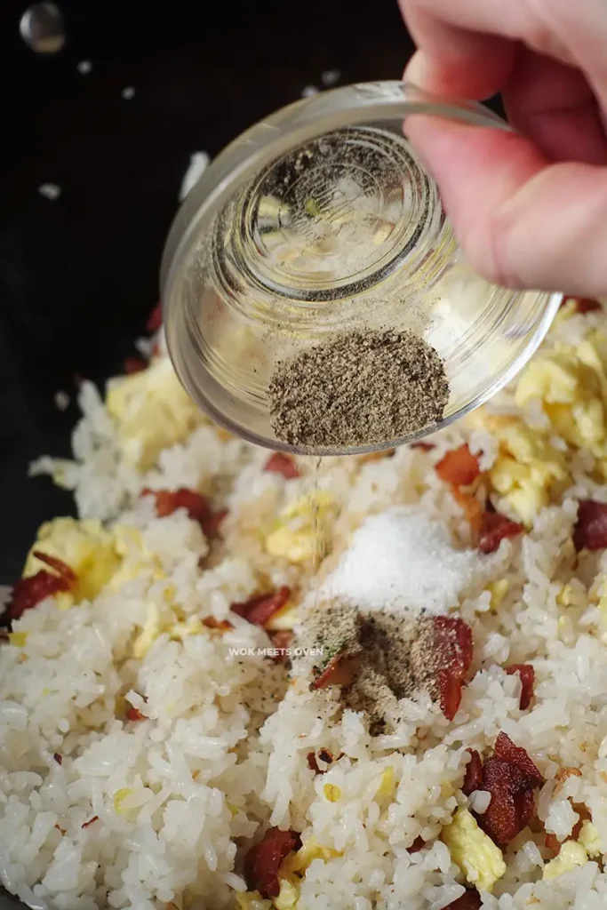 Adding in black pepper