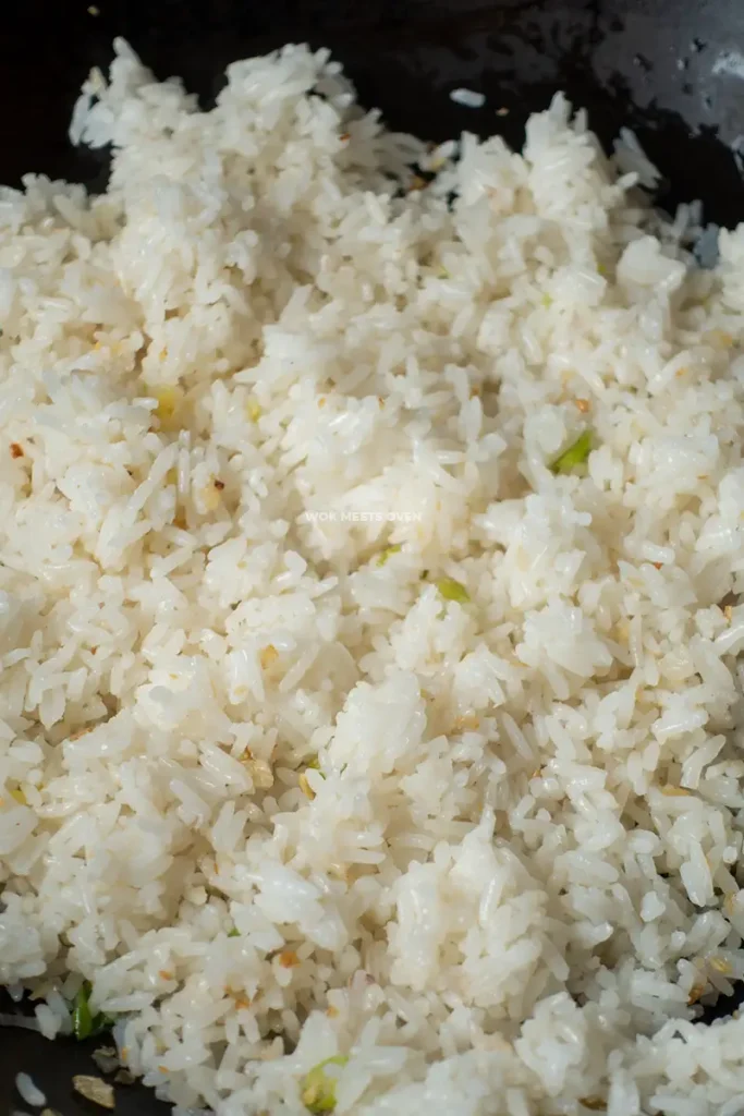 stir-frying rice