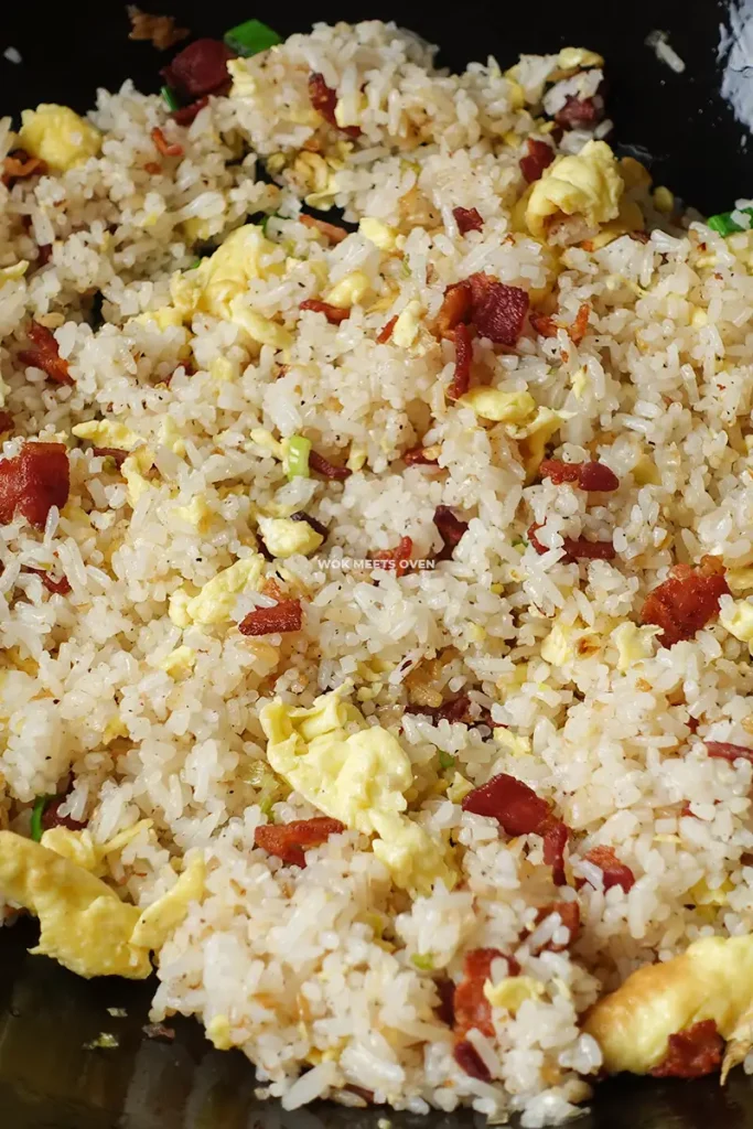 fried rice finished cooking in wok