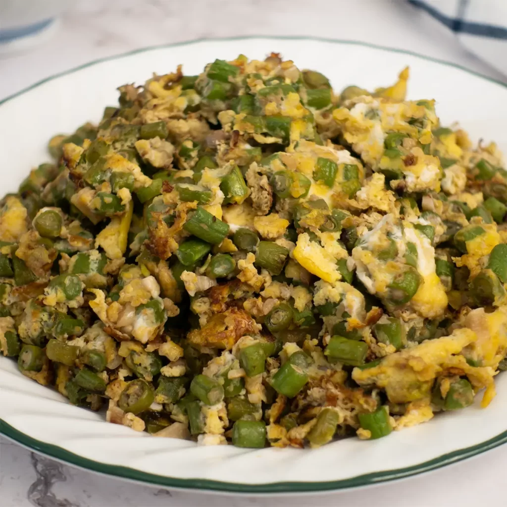 Long bean and eggs