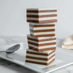 Milo coconut jelly stacked together