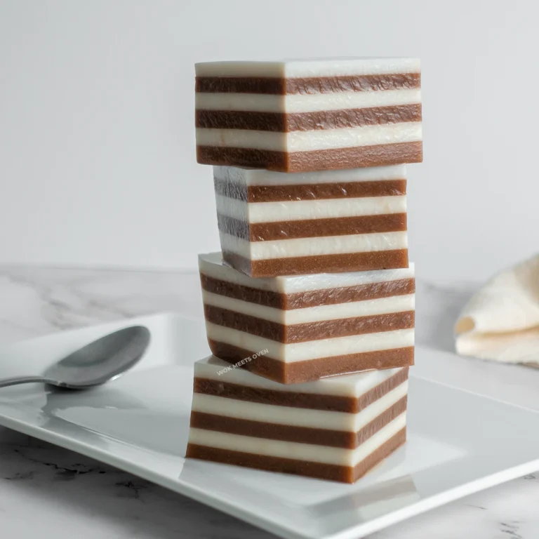 Milo coconut jelly stacked together