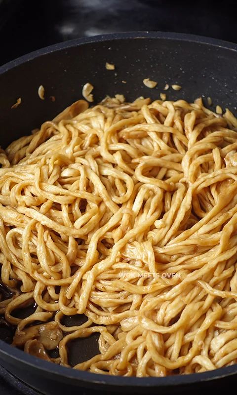 e-fu noodles almost finished braising
