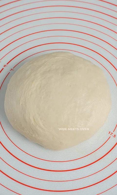 Dough transferred to countertop