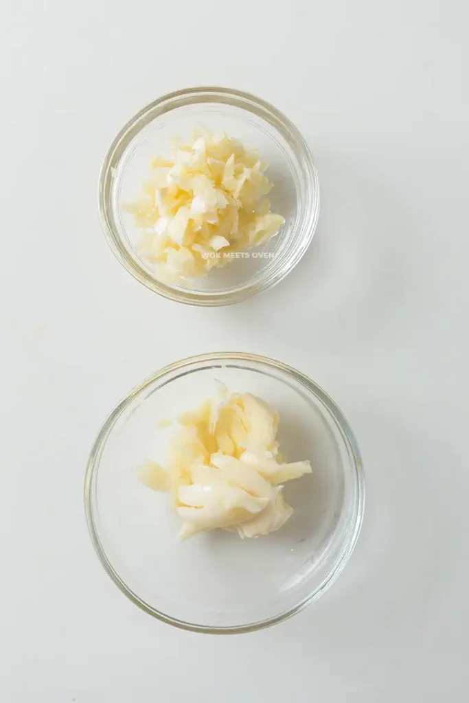 minced and crushed garlic