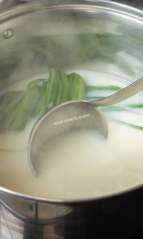 stirring pot that is simmering