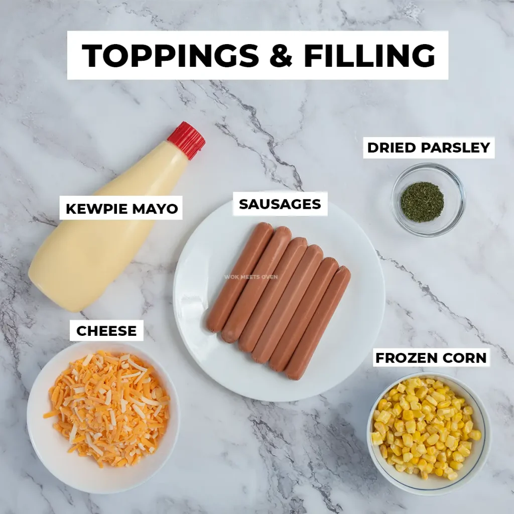 Chinese sausage bread toppings