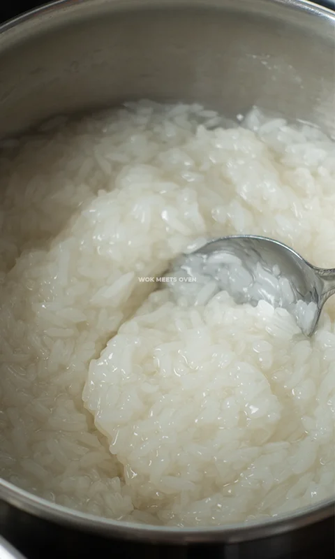 Cooked glutinous rice demo