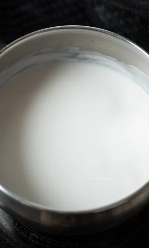 Finished pot of coconut milk sauce