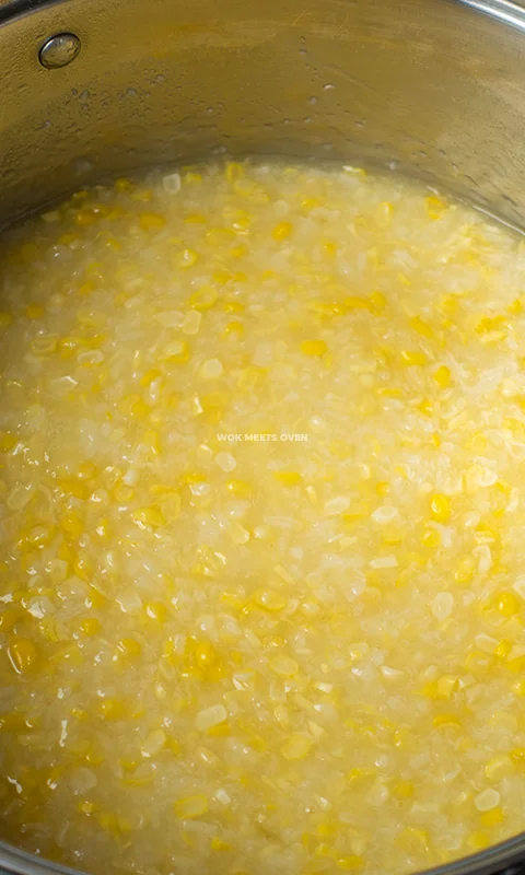 Finished pot of corn pudding