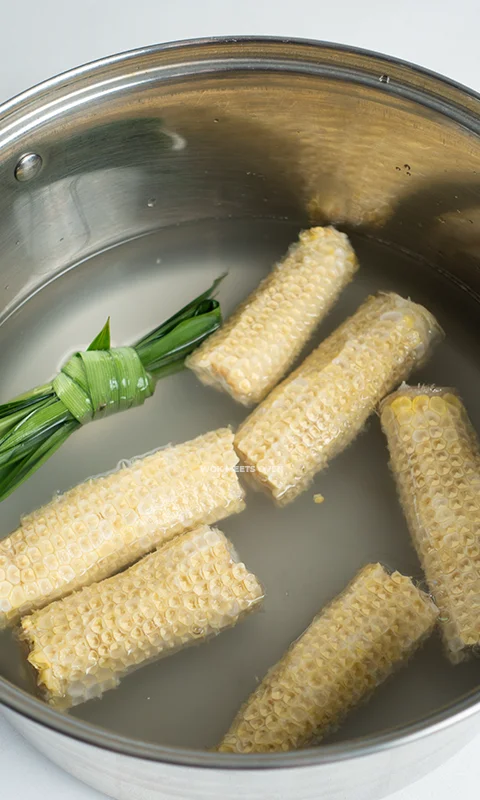 Adding in ingredients into pot of water