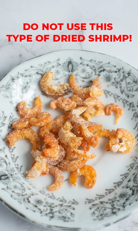 Dried shrimp on plate