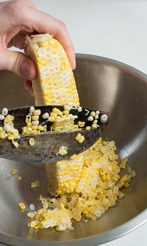 shaving corn kernels
