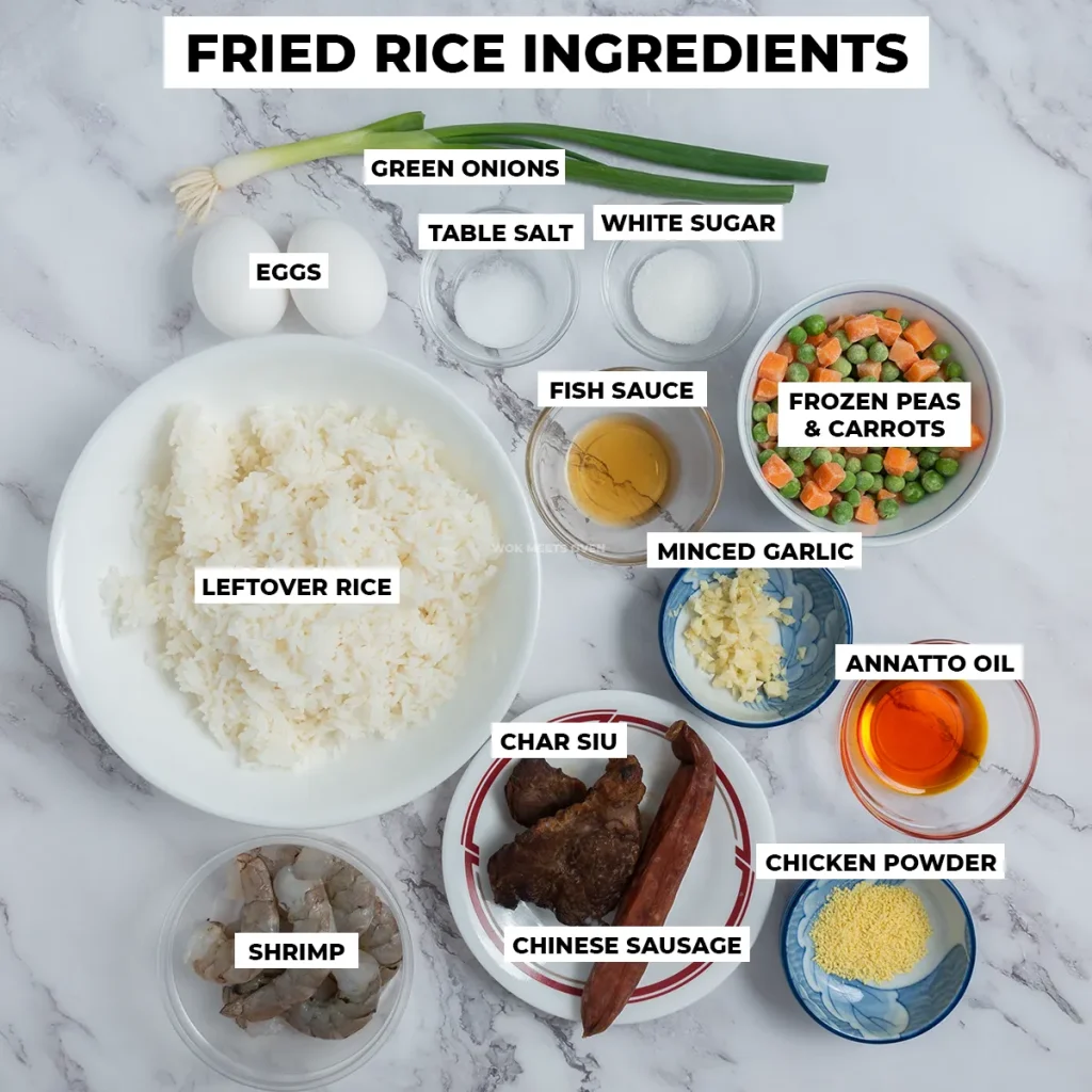 Fried rice ingredients