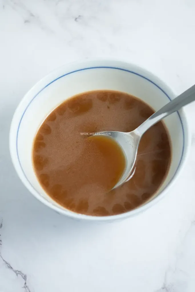 Bowl with prepared sauce