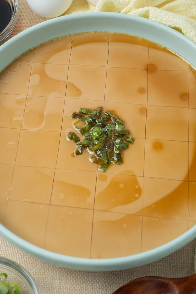 Shot of steamed eggs
