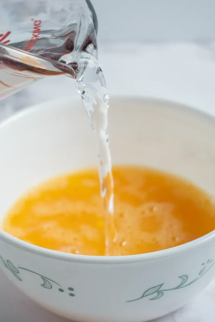 pouring water into bowl