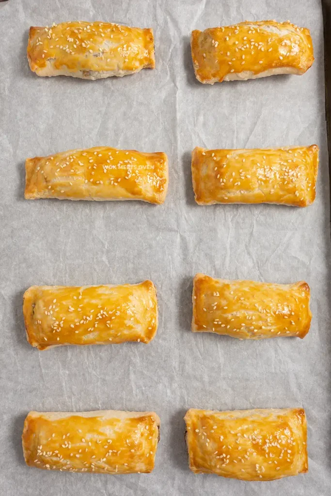 Finished baking char siu puff pastry