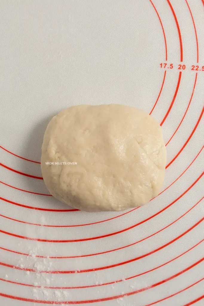 Water dough shaped into a square