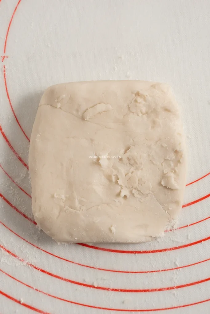 Oil dough shaped into square