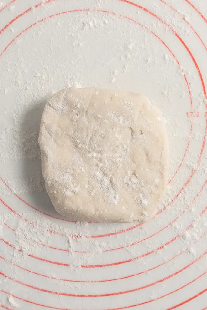 Chilled oil dough on countertop