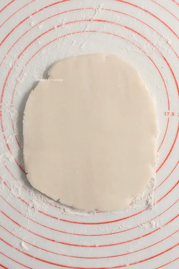 Oil dough rolled out