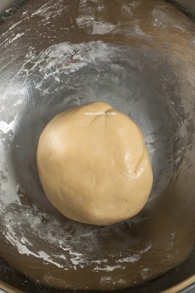 Finished kneaded dough in large bowl