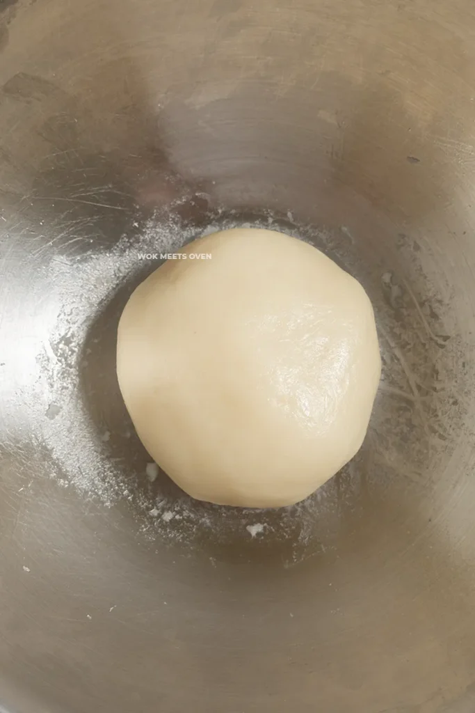 Snow skin kneaded into a bowl