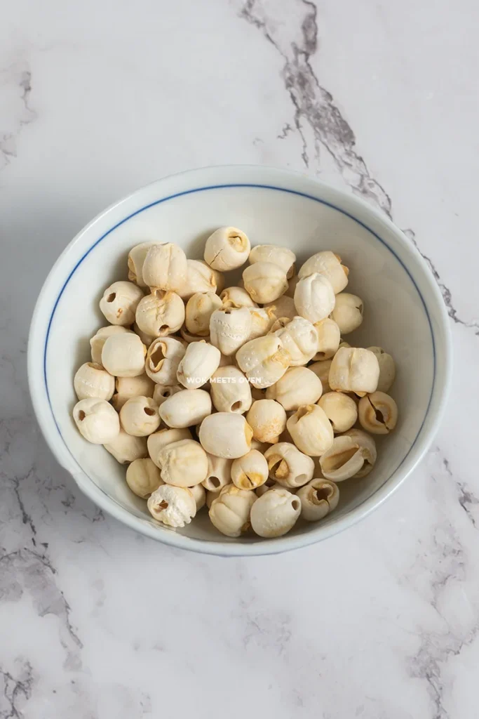 Lotus seeds in bowl
