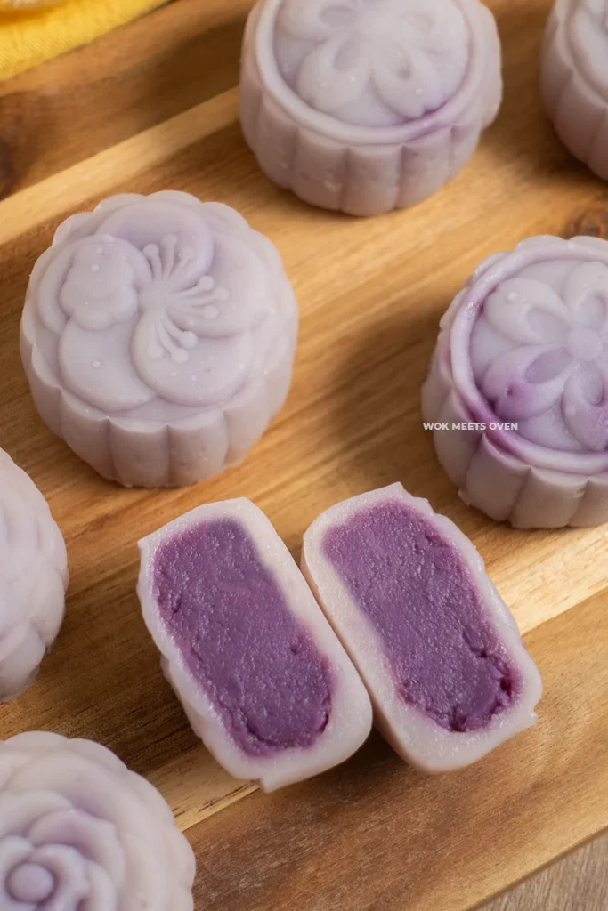 Another image of purple sweet potato snow skin moon cakes