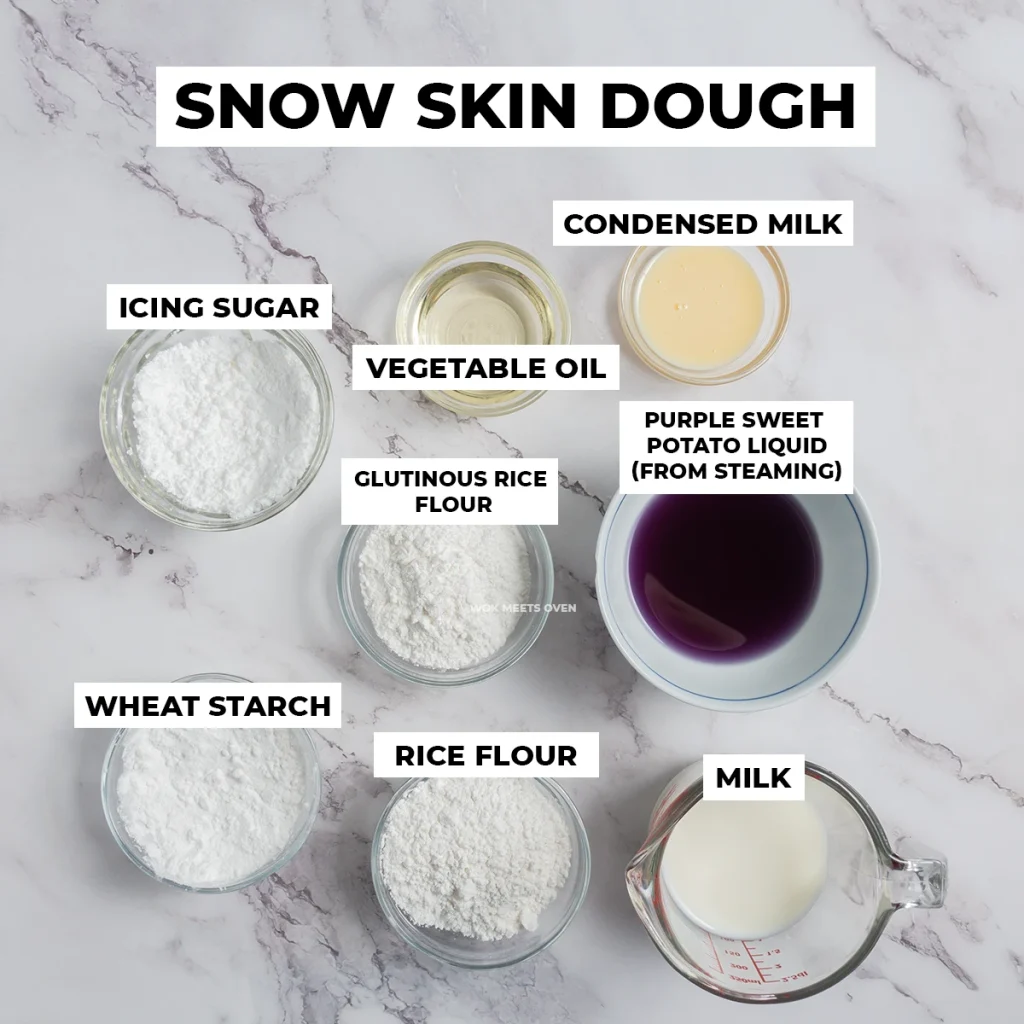 Snow skin dough ingredients