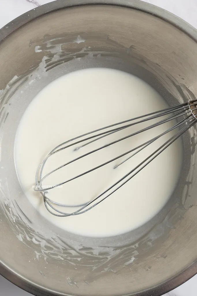 All snow skin ingredients mixed in bowl