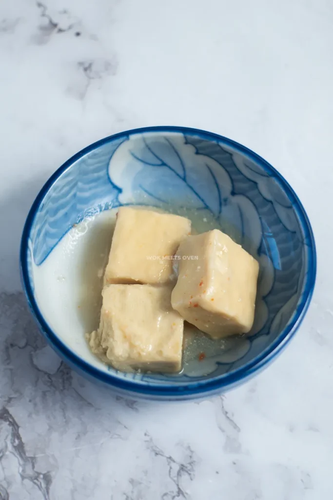 Fermented bean curd in dish