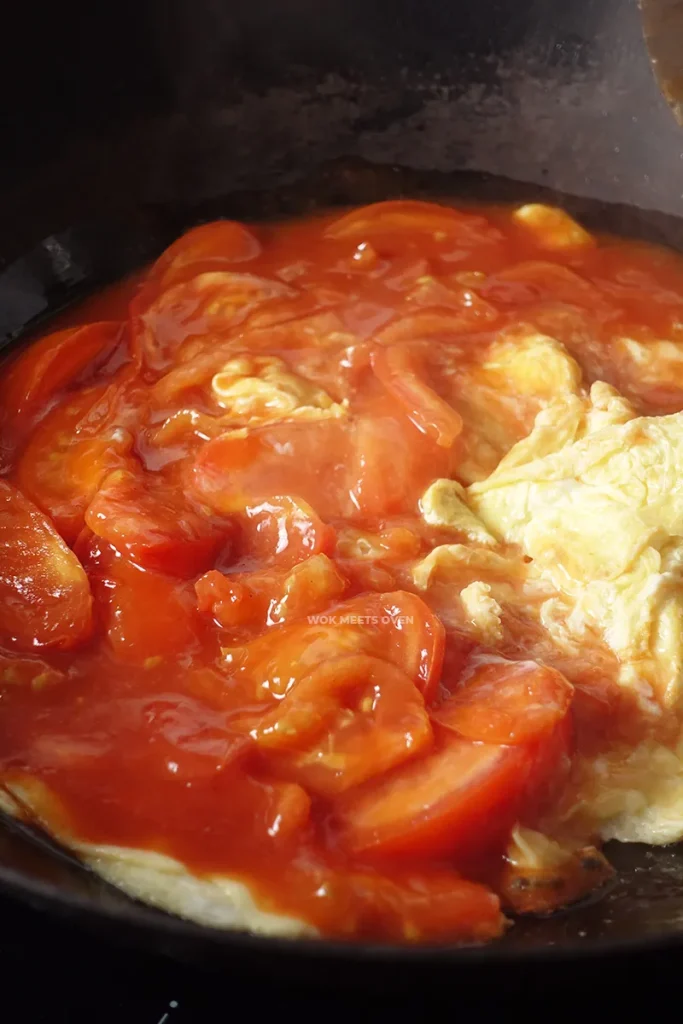 Adding back tomatoes to eggs