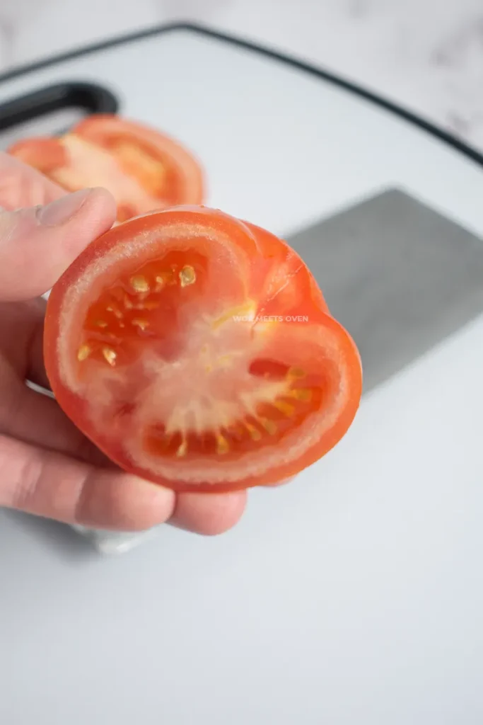Stems cut from tomatoes