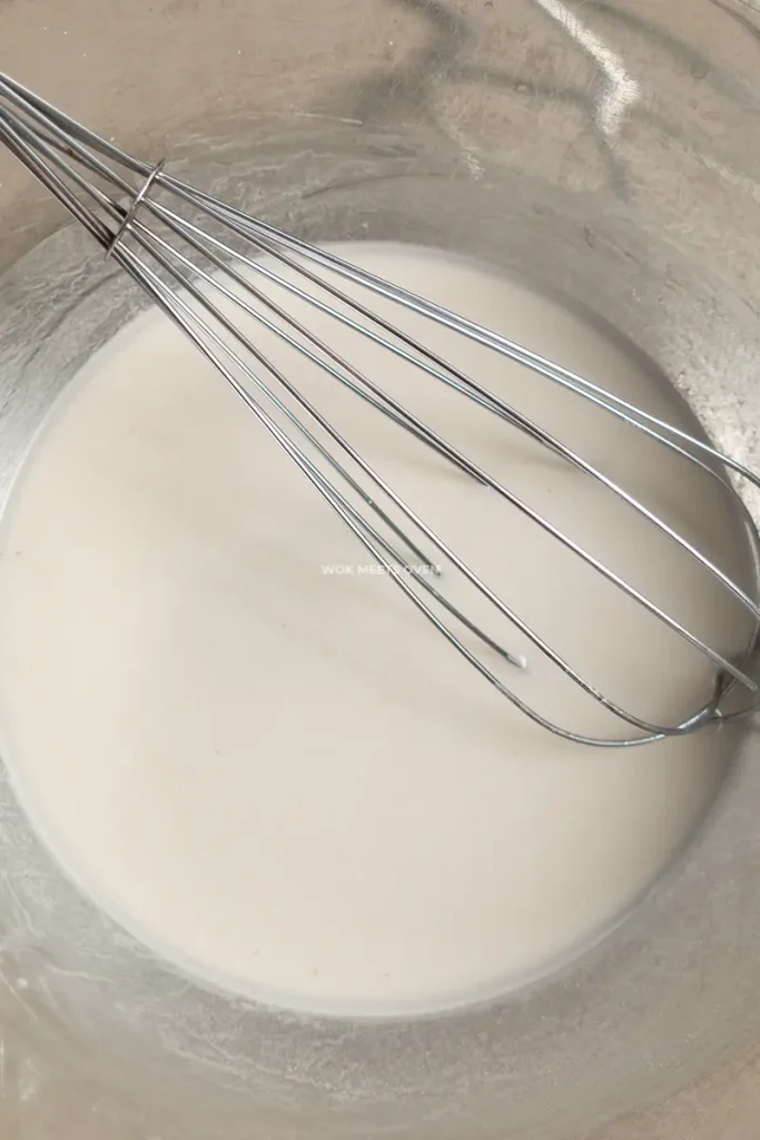 Finished mixing water chestnut flour