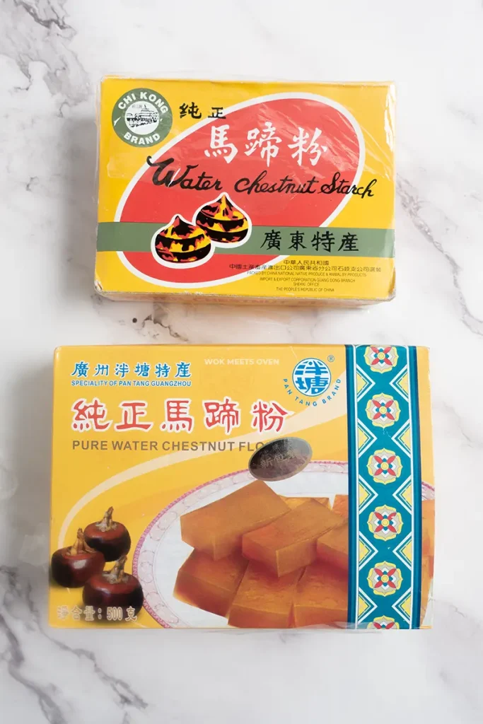 Packages of water chestnut flour