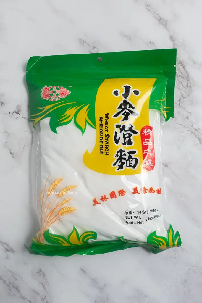 Package of wheat starch on table