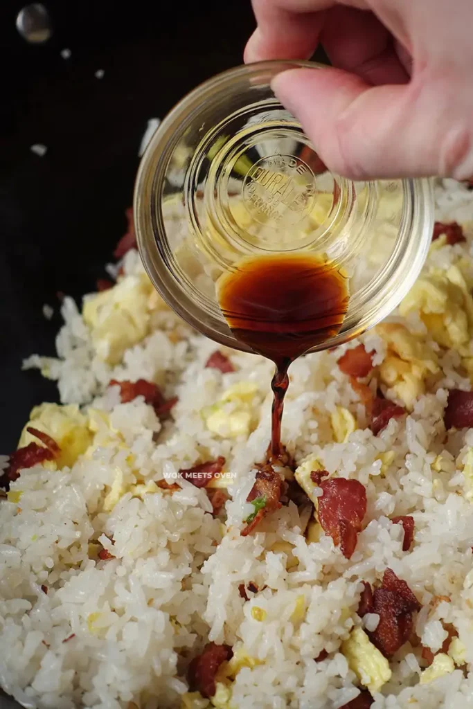 Adding in soy sauce