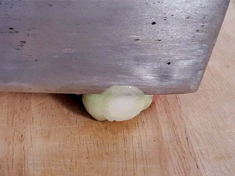 Chopping off ends of Bok choy pic 1