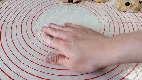 shaping raisin bread dough