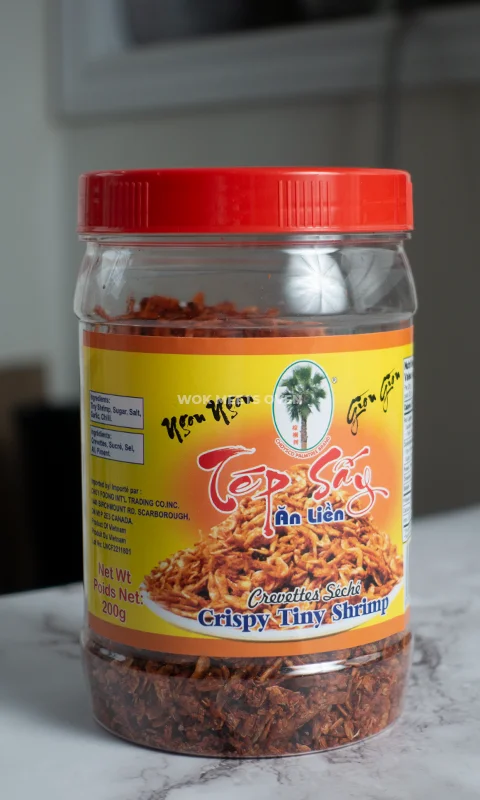 container of dried baby shrimp