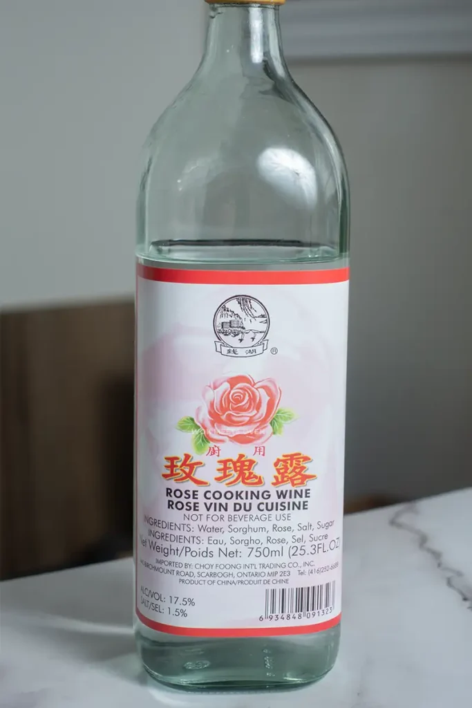 Bottle of rose cooking wine